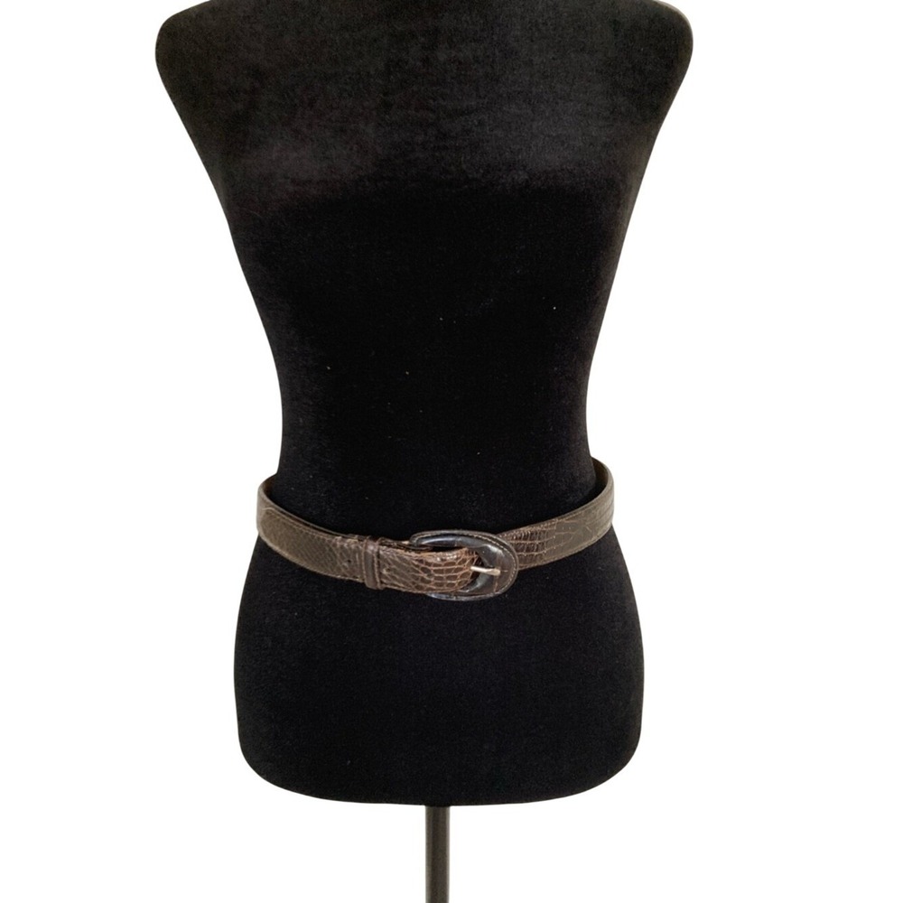 Womens Genuine Brown Alligator Belt Size Medium Classic Timeless Leather